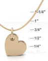 14K Gold Tilted Heart Forever Sealed Memorial Jewelry
