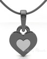 Black Plated Sterling Duplicity Heart Forever Sealed Memorial Jewelry