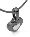 Black Plated Sterling Duplicity Heart Forever Sealed Memorial Jewelry