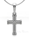14K White Gold Cable Cross Forever Sealed Memorial Jewelry