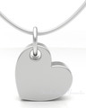 14K White Gold Tilted Heart Forever Sealed Memorial Jewelry