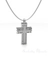 Solid 14K White Gold Rosedale Cross Forever Sealed Keepsake Urn Jewelry