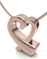 Rose Gold Plated Folded Heart Forever Sealed Memorial Jewelry