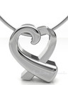 Solid 14K White Gold Folded Heart Forever Sealed Memorial Jewelry