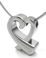 Solid 14K White Gold Folded Heart Forever Sealed Memorial Jewelry