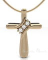 Forever Sealed Solid 14K Gold Stylish Cross Memorial Jewelry