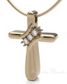 Forever Sealed Solid 14K Gold Stylish Cross Memorial Jewelry