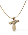 Forever Sealed Solid 14K Gold Stylish Cross Memorial Jewelry