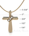 Forever Sealed Solid 14K Gold Stylish Cross Memorial Jewelry