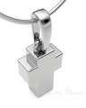 Solid 14K White Gold Faithful Cross Forever Sealed Cremation Jewelry