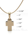 Solid 14K Gold Faithful Cross Forever Sealed Cremation Jewelry