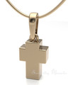 Solid 14K Gold Faithful Cross Forever Sealed Cremation Jewelry