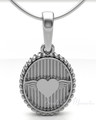 14K White Gold At Heart Oval Forever Sealed Memorial Jewelry