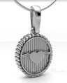14K White Gold At Heart Oval Forever Sealed Memorial Jewelry