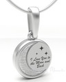 14K White Gold Love You To The Moon Forever Sealed Memorial Jewelry