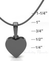 Black Plated Serenity Heart Forever Sealed Cremation Jewelry