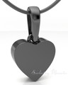 Black Plated Serenity Heart Forever Sealed Cremation Jewelry