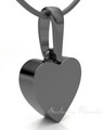 Black Plated Serenity Heart Forever Sealed Cremation Jewelry
