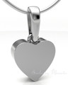 Solid 14K White Gold Serenity Heart Forever Sealed Cremation Jewelry