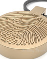 Solid 14K Gold Fingerprint Cast Forever Sealed Memorial Keychain