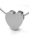 Solid 14K White Gold Smooth Heart Forever Sealed Cremation Jewelry