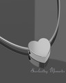 Solid 14K White Gold Smooth Heart Forever Sealed Cremation Jewelry