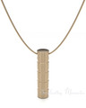 Solid 14k Gold Plated Carved Cylinder Forever Sealed Memorial Jewelry