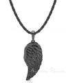 Black Plated Feather Forever Sealed Memorial Jewelry