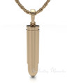 Solid 14k Gold Bullet Forever Sealed Memorial Jewelry