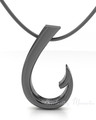 Black Plated Fishing Hook Forever Sealed Memorial Jewelry
