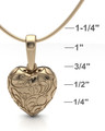Solid 14k Gold Scrolled Heart Forever Sealed Memorial Jewelry