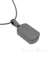 Black Plated Dog Tag Textured Forever Sealed Memorial Jewelry