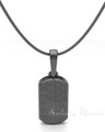 Black Plated Dog Tag Textured Forever Sealed Memorial Jewelry