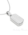 Solid 14K White Gold Dog Tag Textured Forever Sealed Memorial Jewelry