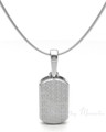 Solid 14K White Gold Dog Tag Textured Forever Sealed Memorial Jewelry