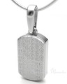 Solid 14K White Gold Dog Tag Textured Forever Sealed Memorial Jewelry