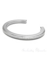 Sterling Silver Textured Cuff Forever Sealed Memorial Bracelet