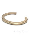 Solid 14K Gold Textured Cuff Forever Sealed Memorial Bracelet