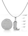 Sterling Silver Cowboy Boot Forever Sealed Memorial Jewelry