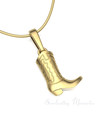 Gold Plated Cowboy Boot Forever Sealed Memorial Jewelry