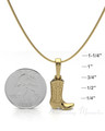 Gold Plated Cowboy Boot Forever Sealed Memorial Jewelry