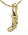 Gold Plated Cowboy Boot Forever Sealed Memorial Jewelry