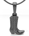 Black Plated Cowboy Boot Forever Sealed Memorial Jewelry