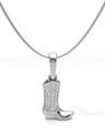 Solid 14k White Gold Cowboy Boot Forever Sealed Memorial Jewelry