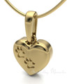 Gold Plated Paws Heart Forever Sealed Memorial Jewelry