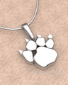Solid 14k White Gold Pawprint Forever Sealed Memorial Jewelry