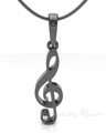 Black Plated Music Note Forever Sealed Memorial Jewelry