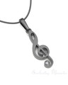 Black Plated Music Note Forever Sealed Memorial Jewelry