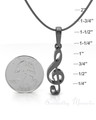 Black Plated Music Note Forever Sealed Memorial Jewelry