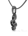 Black Plated Music Note Forever Sealed Memorial Jewelry
